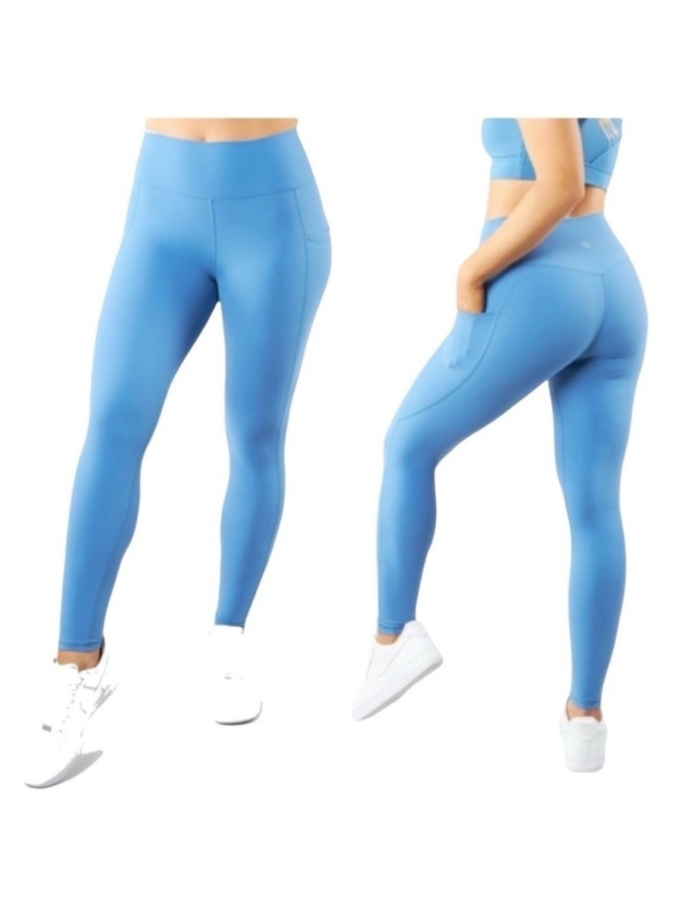 BuffBunny Collection Rosa Pocket High Rise Leggings Glacier Blue